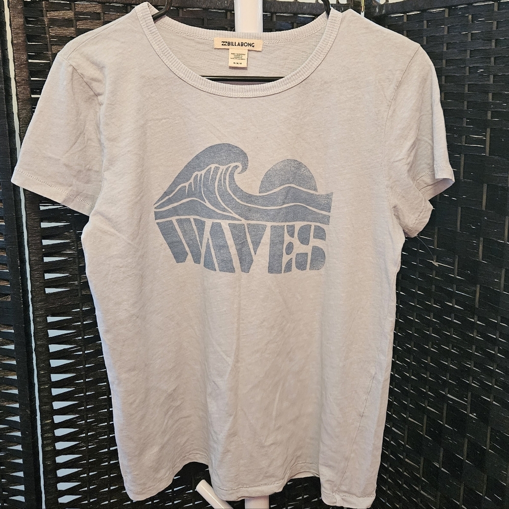 Billabong Tee with Blue Waves Graphic